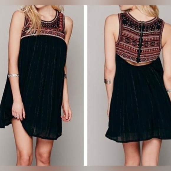 Free People | Aztec Bib Dress - Picture 1 of 10